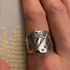 Poker Cards Ring Woman’s Size 7 Silver fashion
